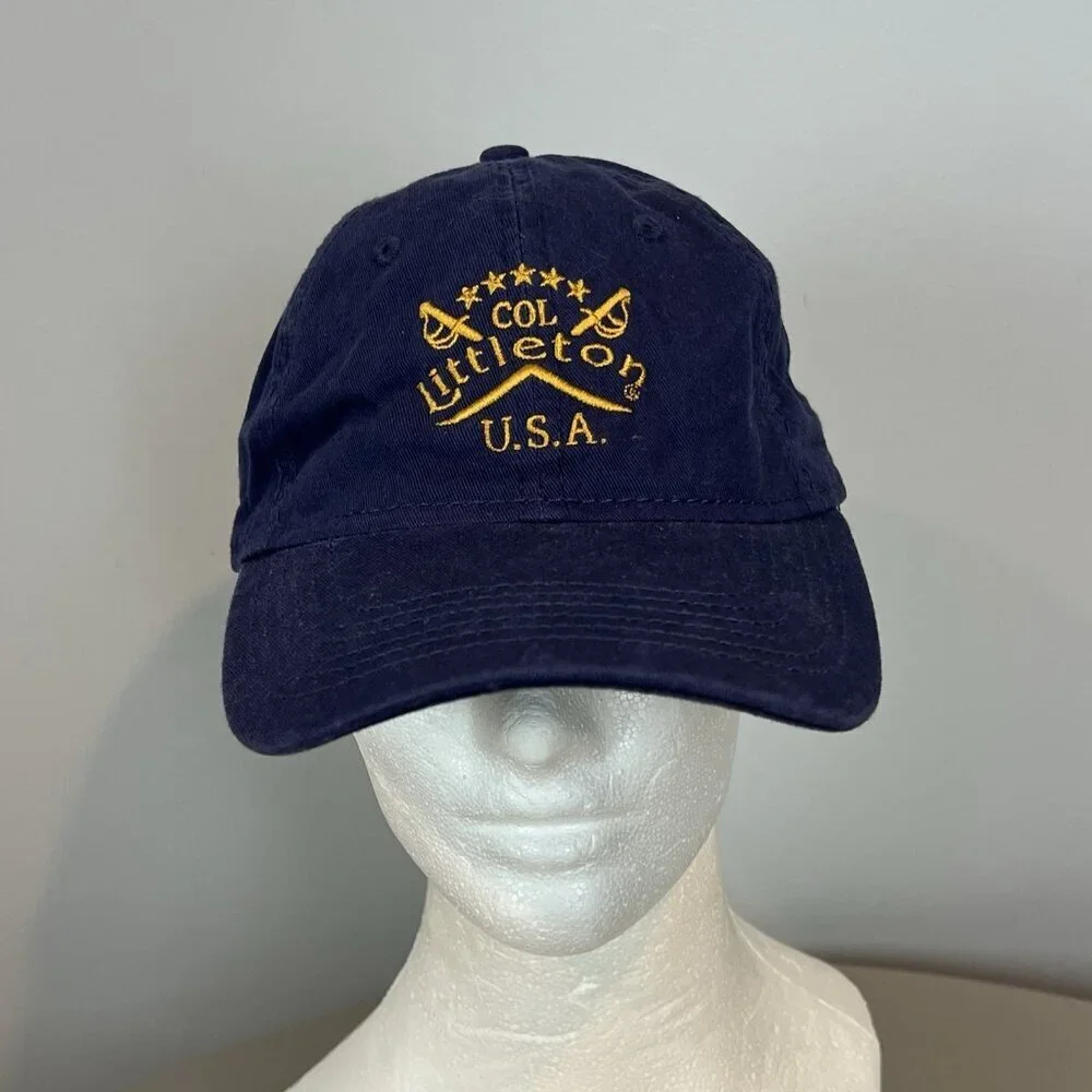 Col Littleton U.S.A. Adjustable Strap Blue Hat Great American Leather Company
